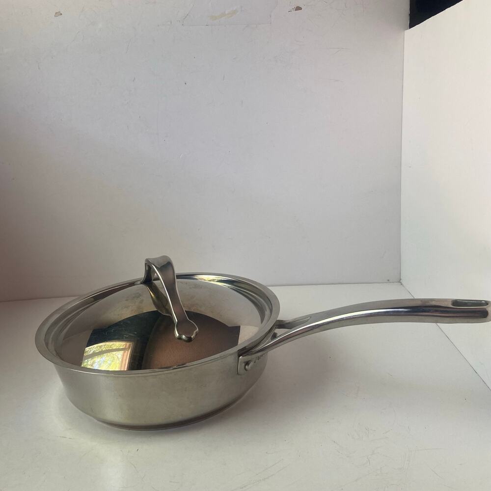 Analon Skillet W/ Lid 3 Quart 2.8 L 5 Ply  Nouvelle Copper Core Base 00014T GUC